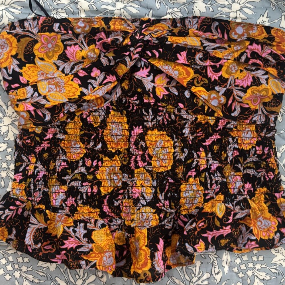 FREE PEOPLE MUTLI COLOR STRAPLESS TOP- SIZE M